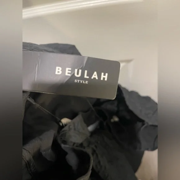 Beulah Style Black Puff Sleeve Tiered Dress - One Size NWT - Picture 7 of 7